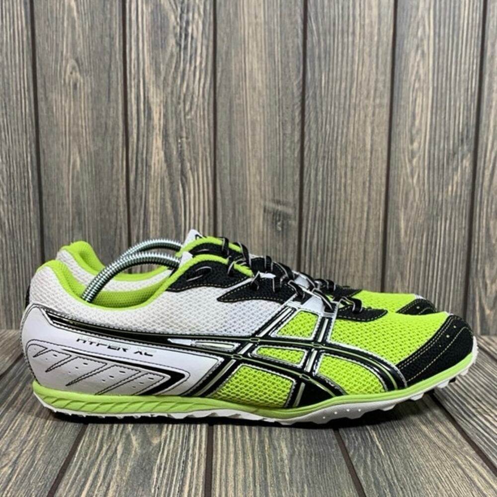 Asics Hyper XC Men Track Field Sprint Running Shoes 12.5 Spikeless White Yellow